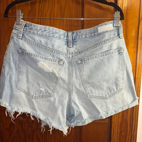 Abercrombie & Fitch Blue Jean Shorts Distressed High-Waisted - Picture 10 of 10